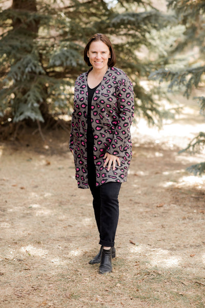 Pink Panther Cardigan-Shirts & Tops-Southern Grace - Grace & Emma-Stella Violet Boutique in Arvada, Colorado