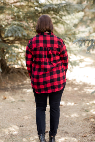 Plaid Flannel Button Up-Shirts & Tops-Harlow & Rose-Stella Violet Boutique in Arvada, Colorado