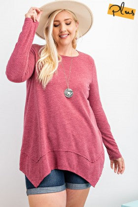 Fallon Sharkbite Hem Tunic Tee-Tops-Easel-Stella Violet Boutique in Arvada, Colorado