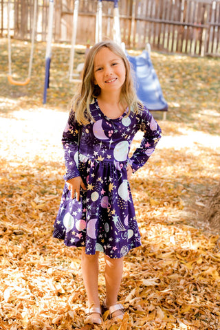 Pretty Planets Space Dress-Dresses-Sparkledots-Stella Violet Boutique in Arvada, Colorado