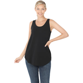 Sleeveless Round Neck Round Hem Tank-Shirts & Tops-Zenana-Stella Violet Boutique in Arvada, Colorado