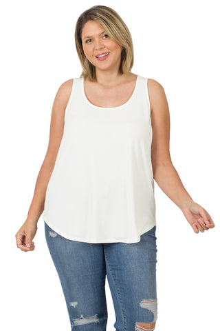 Sleeveless Round Neck Round Hem Tank-Shirts & Tops-Zenana-Stella Violet Boutique in Arvada, Colorado