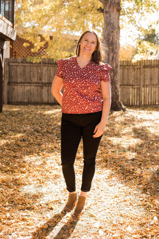 Ruffle Sleeve Blouse-Shirts & Tops-Mikarose-Stella Violet Boutique in Arvada, Colorado