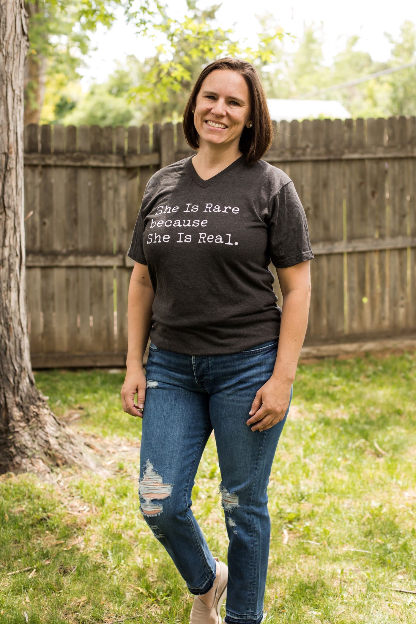 She is Rare Because She is Real Graphic Tee-Shirts & Tops-Stella Violet-Stella Violet Boutique in Arvada, Colorado