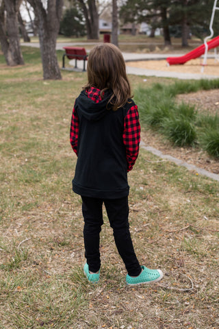 Red Buffalo Plaid Hoodie - Kids-Shirts & Tops-Wellington Design Co - TwoCan-Stella Violet Boutique in Arvada, Colorado