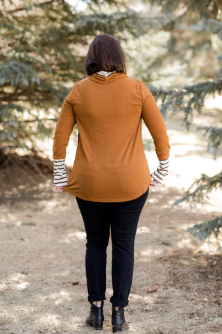 Rust Double Cowl-Shirts & Tops-Doe & Rae-Stella Violet Boutique in Arvada, Colorado