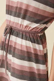 Stripe Terry Tie Waist Dress - Girls-Dresses-Hayden LA-Stella Violet Boutique in Arvada, Colorado