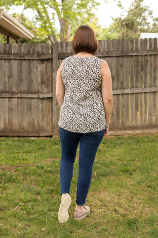 Scallop Neck Animal Print Tank-Shirts & Tops-Doe & Rae-Stella Violet Boutique in Arvada, Colorado