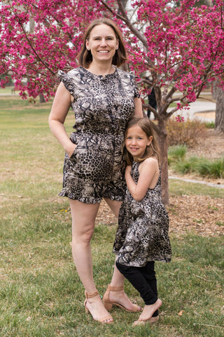 Womens Snake Print Ruffled Button Detail Romper-Jumpsuits & Rompers-Hayden LA-Stella Violet Boutique in Arvada, Colorado