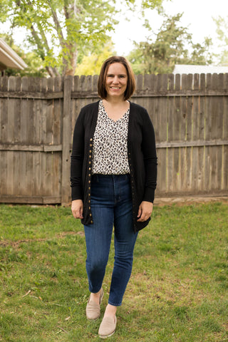 Snap Button Sweater Cardigan with Side Pockets-Shirts & Tops-Zenana-Stella Violet Boutique in Arvada, Colorado