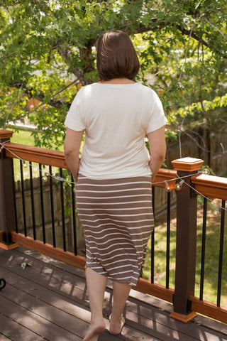 Striped Self-Tie Tulip Hem Skirt-Knee-Length Skirts-Zenana-Stella Violet Boutique in Arvada, Colorado