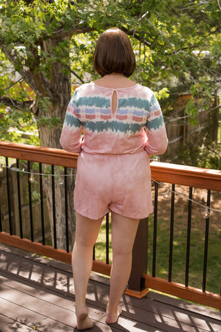 Tie Dye Long Sleeve Romper-Jumpsuits & Rompers-K&C - As U Wish-Stella Violet Boutique in Arvada, Colorado