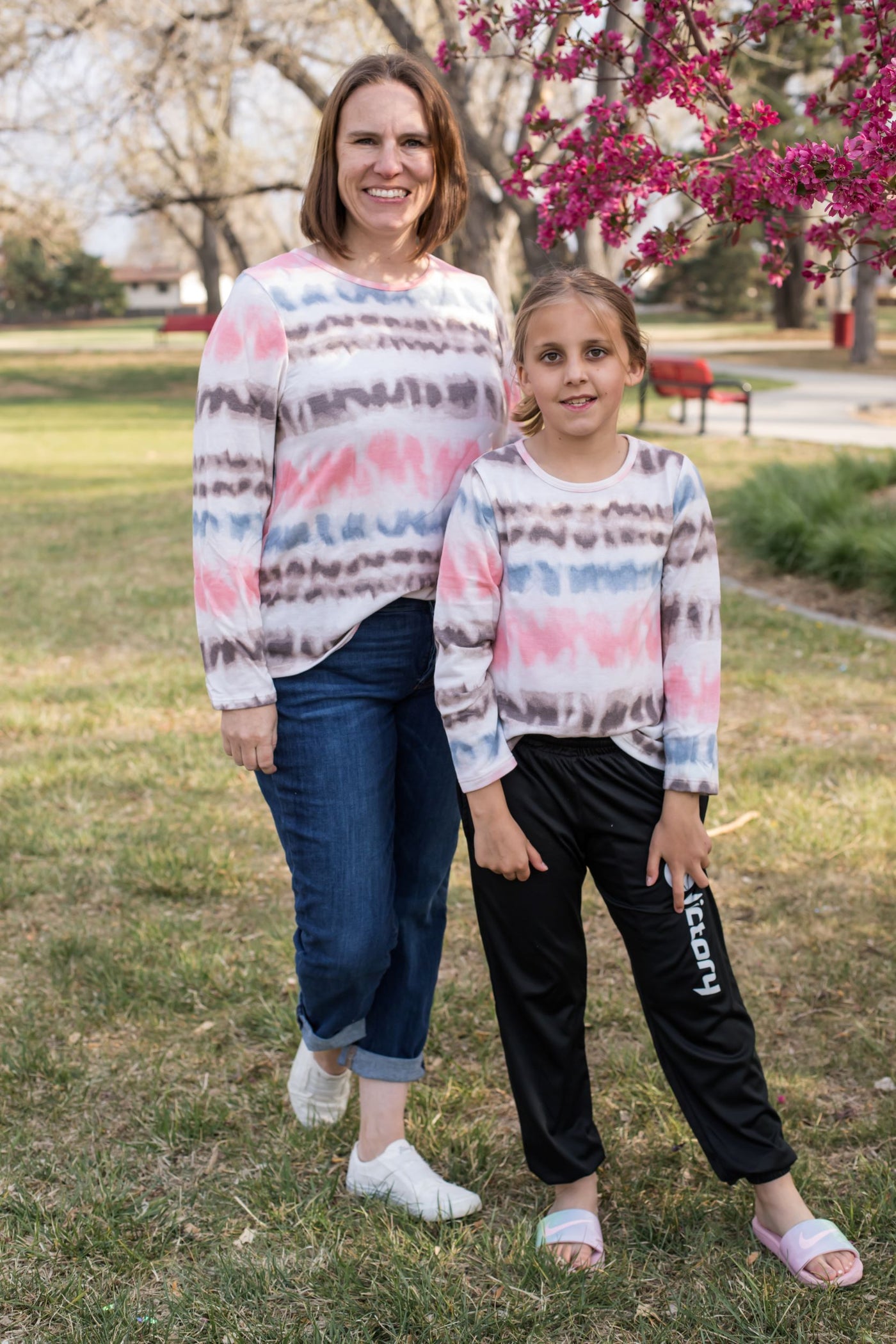 Girls Washed Stripe Knit Long Sleeve Tee-Shirts & Tops-Hayden LA-Stella Violet Boutique in Arvada, Colorado