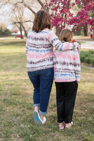 Women's Washed Stripe Knit Long Sleeve Tee-Shirts & Tops-Hayden LA-Stella Violet Boutique in Arvada, Colorado