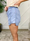 Denim Stars Shorts with Waist Tie-Shorts-Grace & Emma-Stella Violet Boutique in Arvada, Colorado