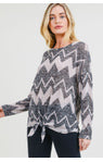 Caroline Chevron Sweater-Sweaters-Cotton Bleu-Stella Violet Boutique in Arvada, Colorado