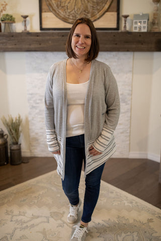 Hannah Mixed Media Cardigan-Sweater-P.S. Kate-Stella Violet Boutique in Arvada, Colorado
