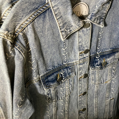Embroidered Denim Jacket-Coats & Jackets-Polagram-Stella Violet Boutique in Arvada, Colorado