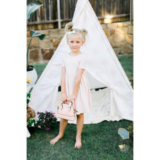 Light Pink Short Sleeve Twirl Dress-Dress-Mila & Rose-Stella Violet Boutique in Arvada, Colorado