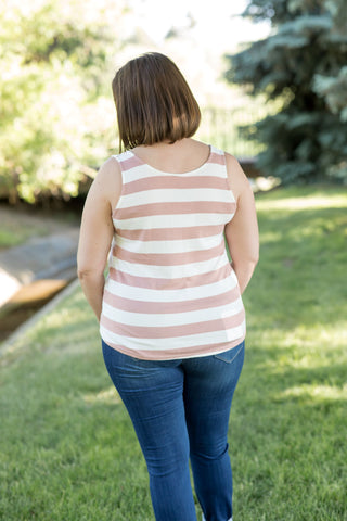 Striped Button Front Tank-Shirts & Tops-P.S. Kate-Stella Violet Boutique in Arvada, Colorado