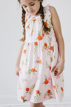Tangerine Strappy Ruffle Dress-Dresses-Mila & Rose-Stella Violet Boutique in Arvada, Colorado