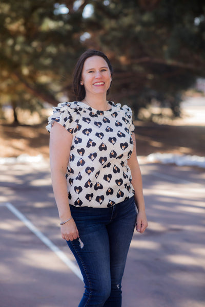Tiered Ruffle Sleeve Blouse-Top-Doe & Rae-Stella Violet Boutique in Arvada, Colorado